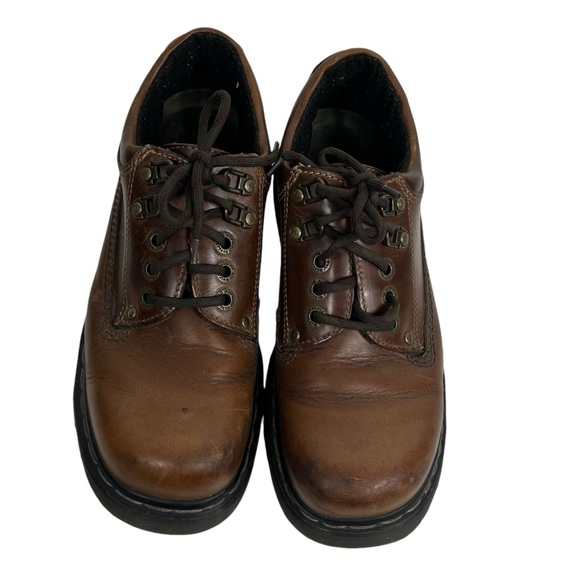 DR. Martens Vintage Lace up Chunky Oxfords Brown Leather 8A 43 Size 8 - Picture 3 of 12